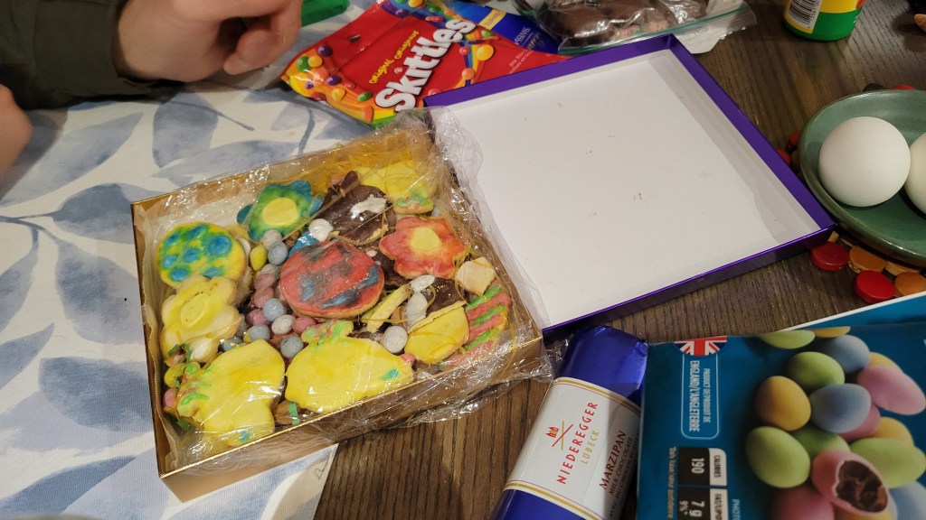 Easter package of chocolates, candy and hand-painted cookies from Port Hardy