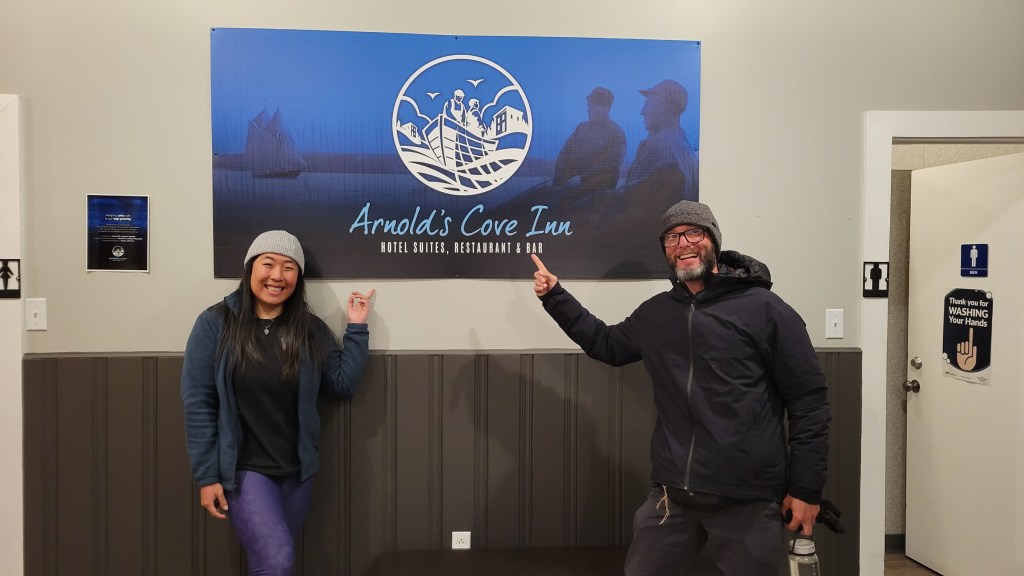 Yannick and me after dinner in Arnold's Cove